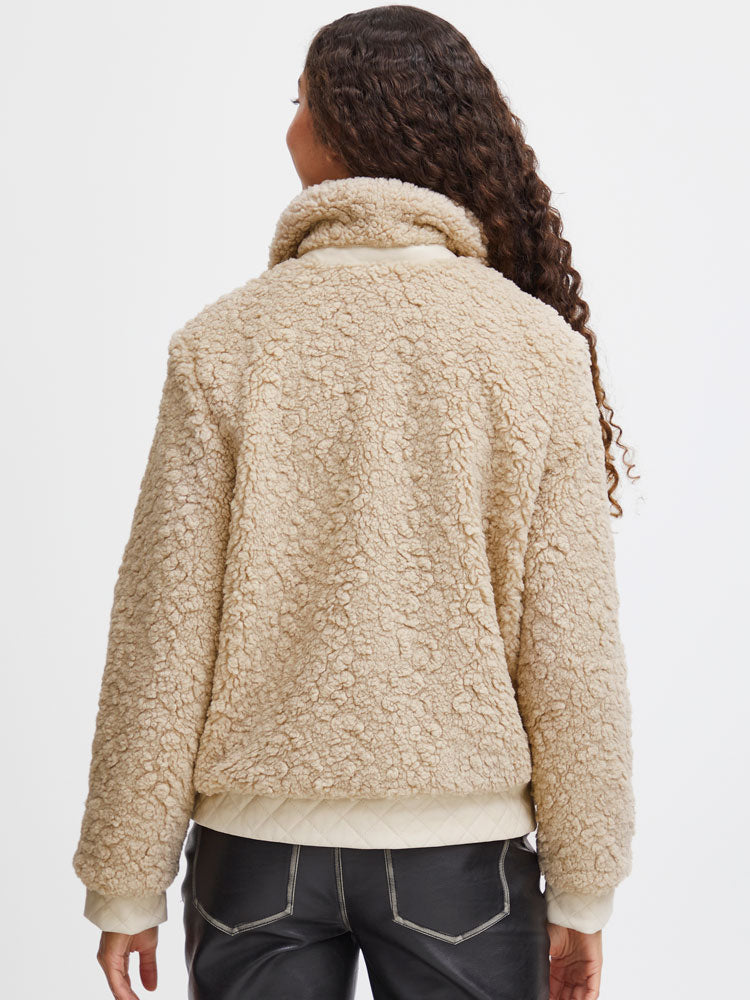 Kamila | Women’s faux shearling zip bomber jacket