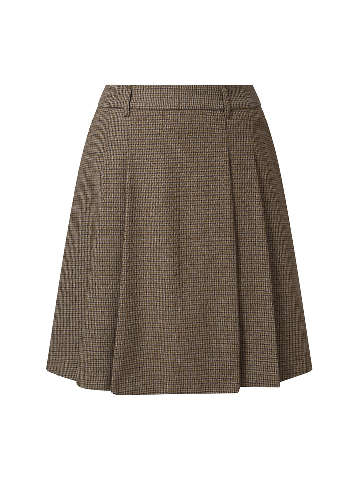 Shiloh | Women's plaid A-line pleated mini skirt