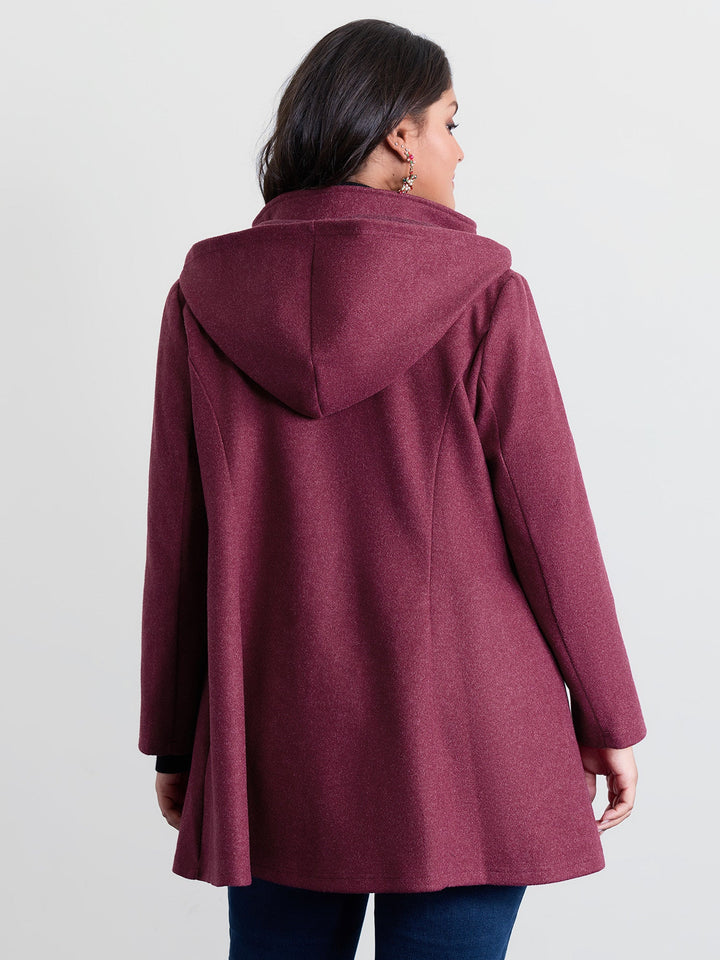 Danise | Women’s hooded pleated pockets waist-defining coat
