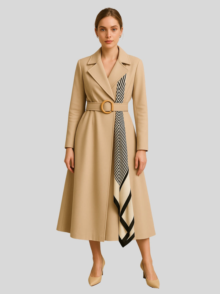Roslyn | Women’s mid-length trench coat dress with button closure and regular fit