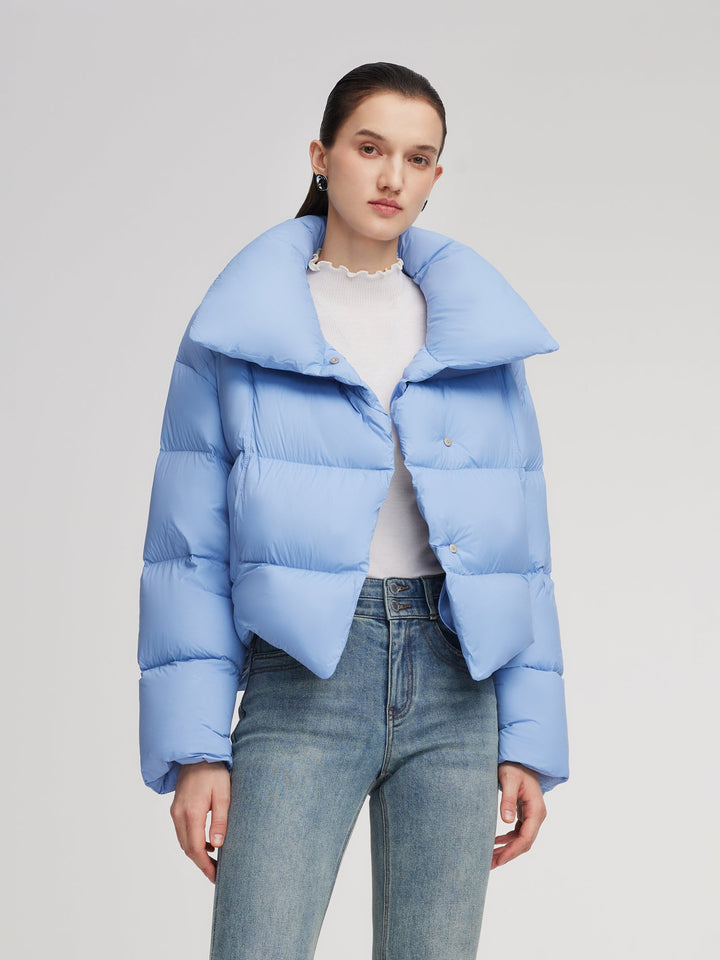 Elowen | Women’s cropped puffer jacket with oversized collar