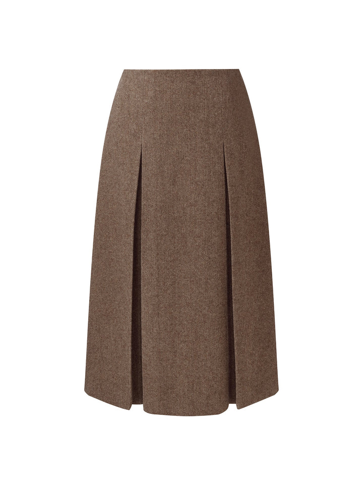 Rowan | Women’s wool A-line pleated midi skirt
