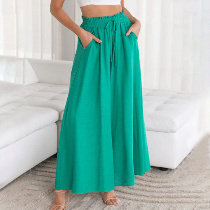 Sofia | High-waist linen wide-leg pants