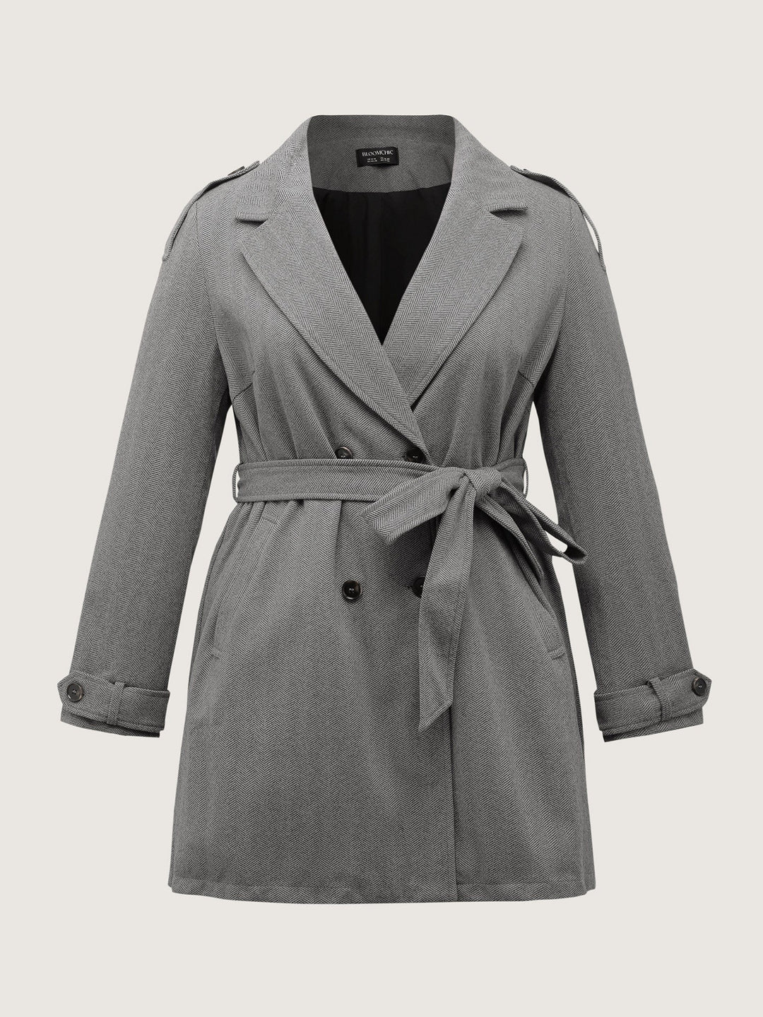 Tracey | Women’s herringbone button belted lined coat