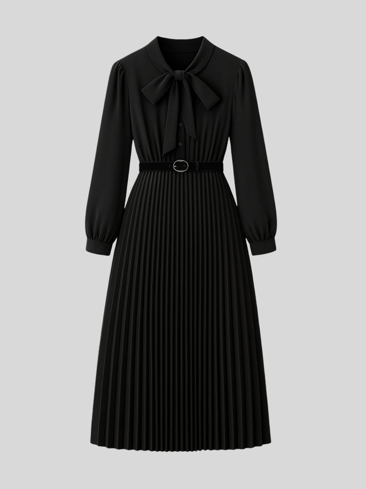 Beatrix | Women’s pleated A-line dress with irregular hem and slim fit