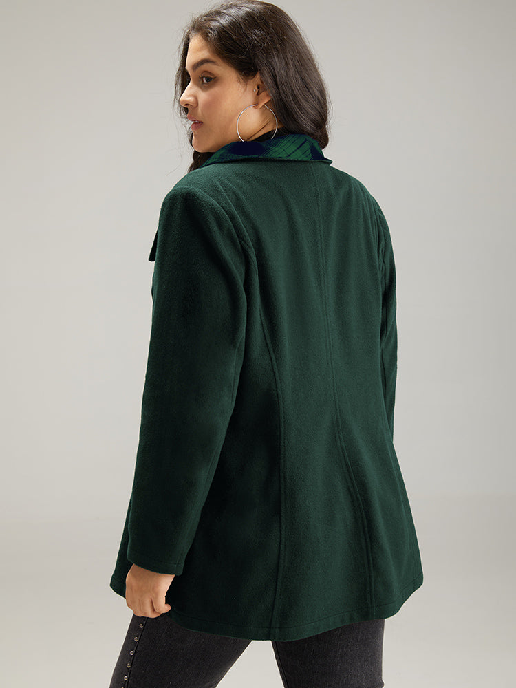 Lilly | Women's plaid patchwork lapel collar zipper coat