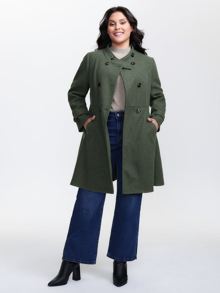Tiffany | Women’s double button pocket solid coat