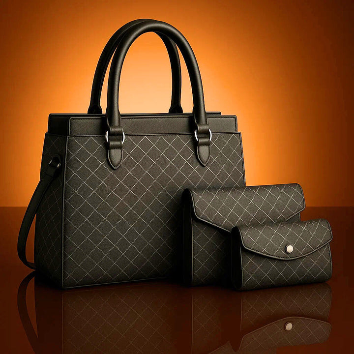 Amy | Women’s luxury patterned handbag set with wallet and card holder