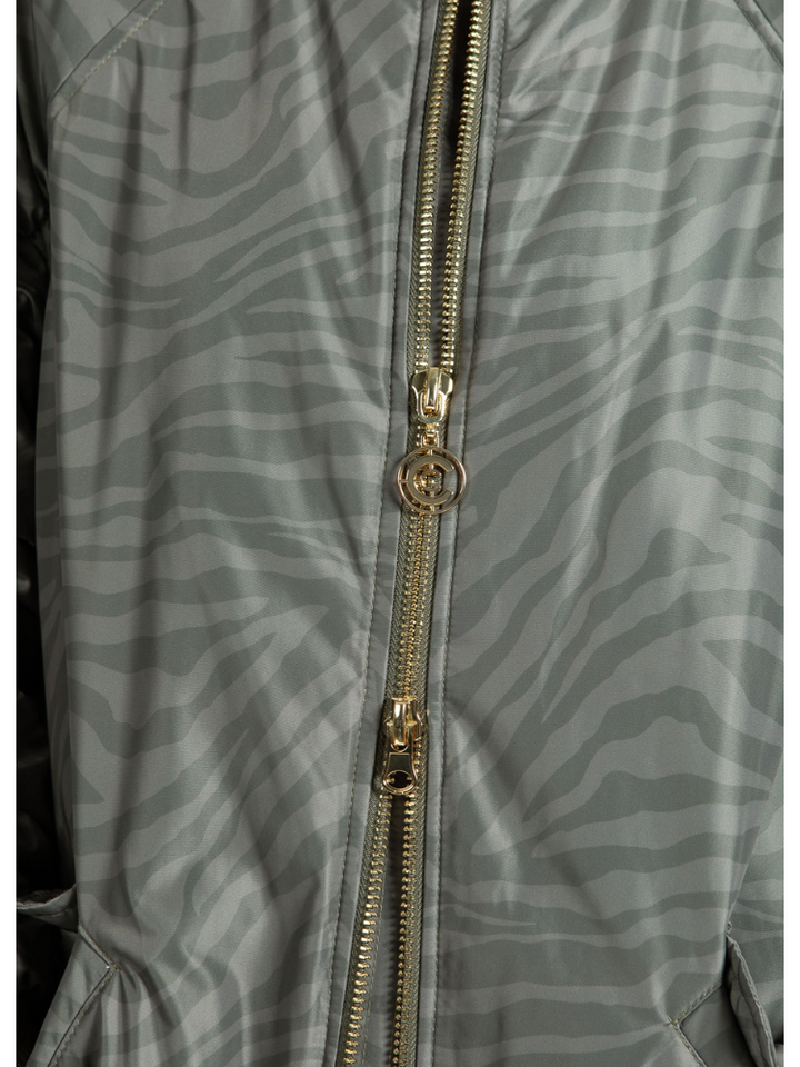 Gracie | Women’s long zebra print bomber jacket
