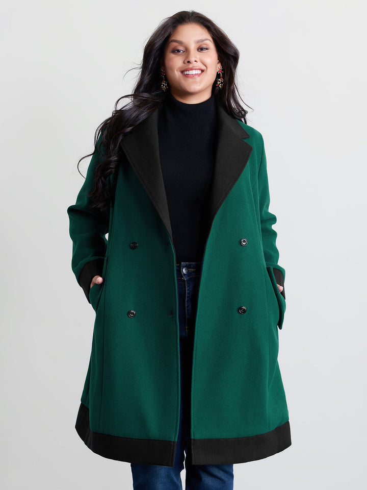Ophelia | Women's color contrast belted lined coat