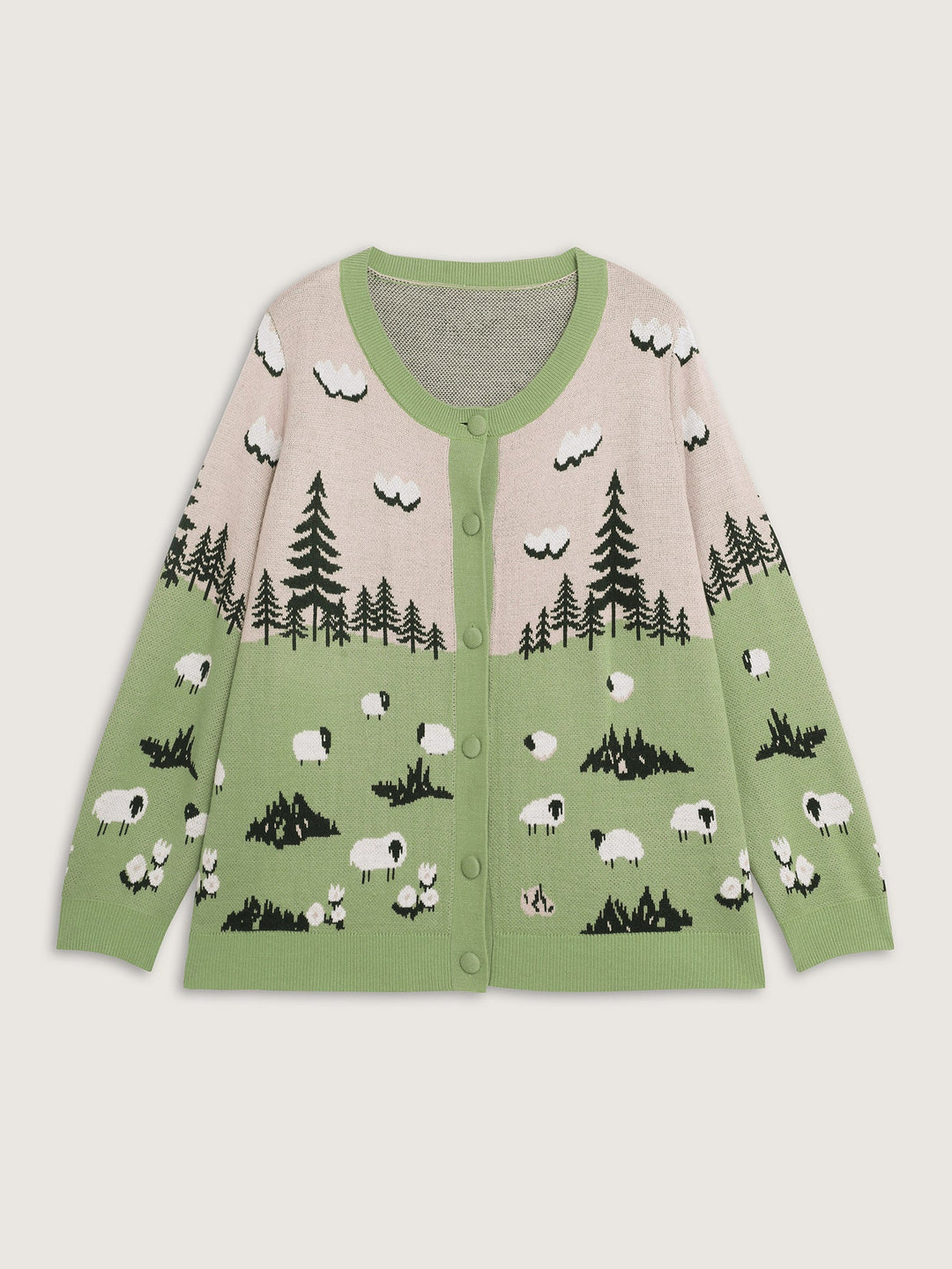 Savy | Women’s meadow jacquard button knit cardigan