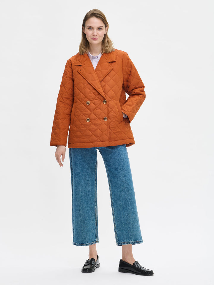 Paulina | Women’s double-breasted quilted jacket with wide lapel collar