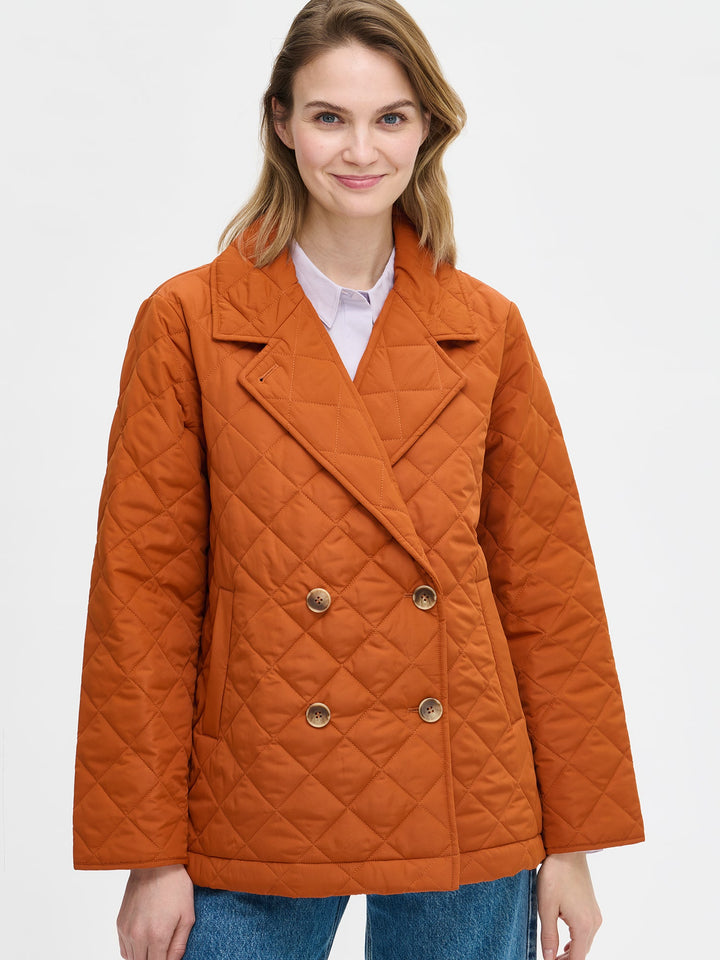 Paulina | Women’s double-breasted quilted jacket with wide lapel collar