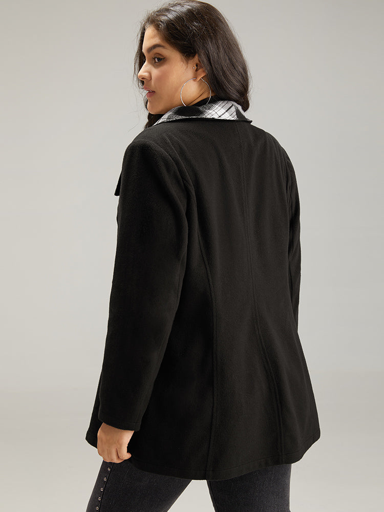 Lilly | Women's plaid patchwork lapel collar zipper coat