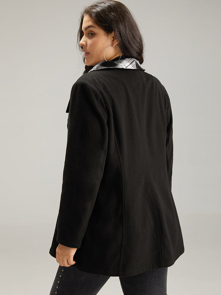 Lilly | Women's plaid patchwork lapel collar zipper coat