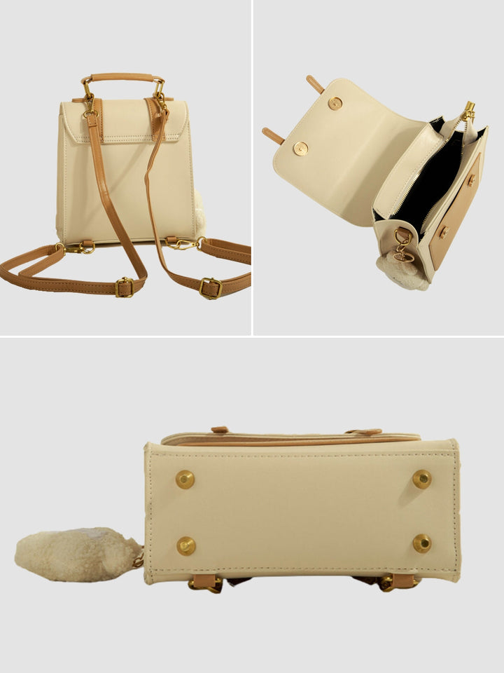 Faiza | Women’s large shoulder backpack with cover closure and double straps