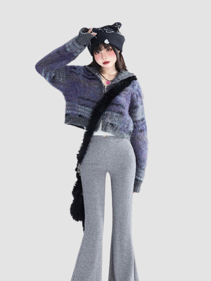 Jade | Women’s plaid zip-up wool blend jacket