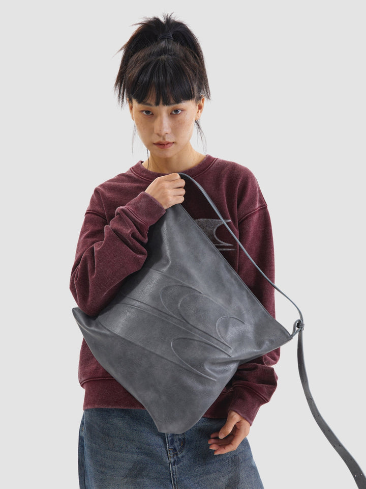 Ainsley | Women’s large shoulder bag with zipper closure and canvas texture