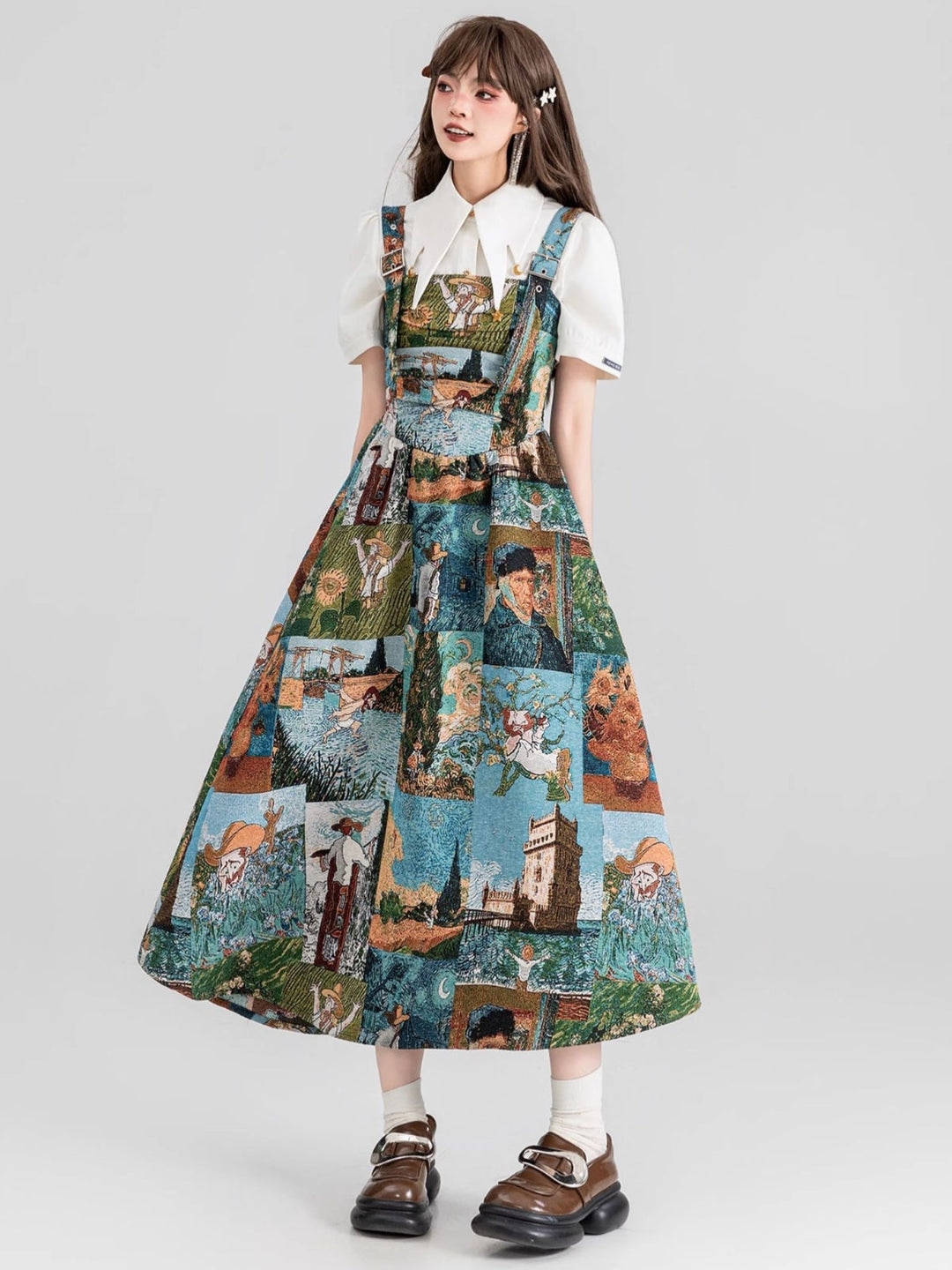 Chelsea | Women’s jacquard midi dress with A-line silhouette and floral pattern