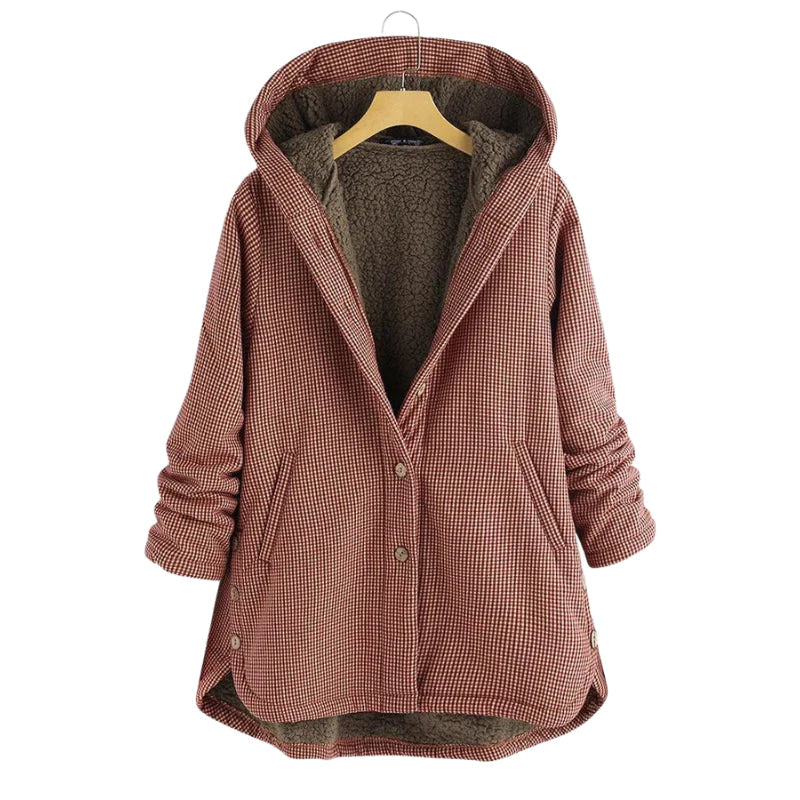 Zoe | Women’s plaid hooded sherpa lined jacket