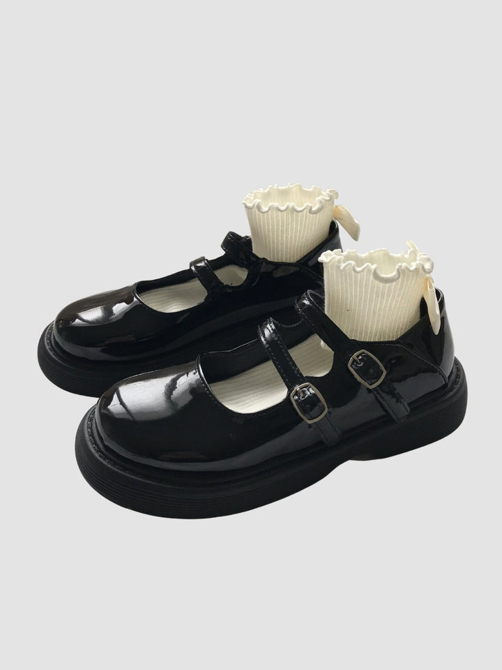 Emery | Women’s patent faux leather shoes with buckle strap