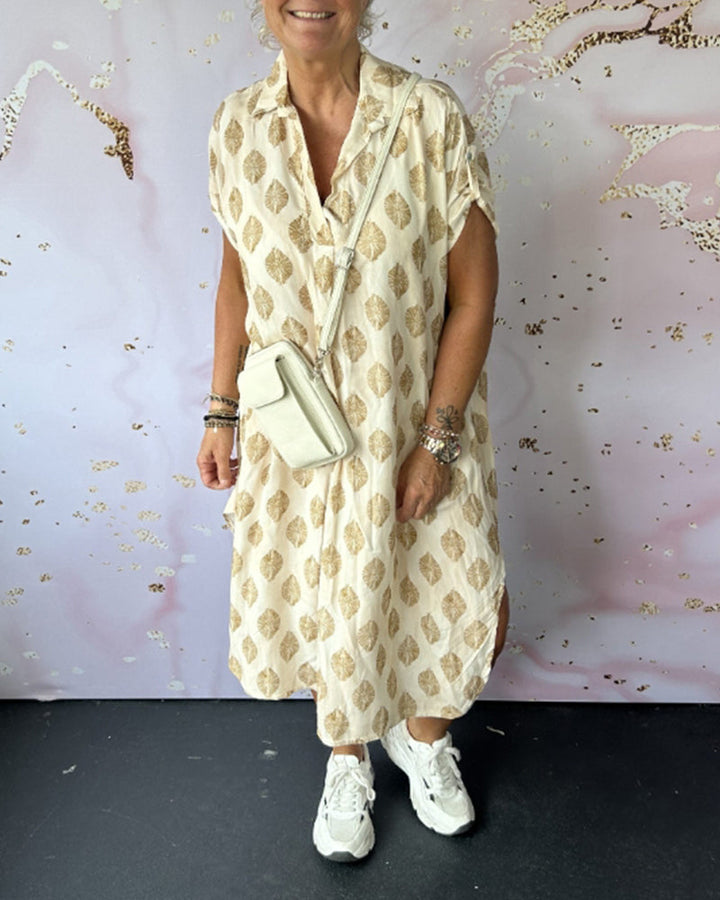 Fem | Women’s breezy spring dress with lapel collar