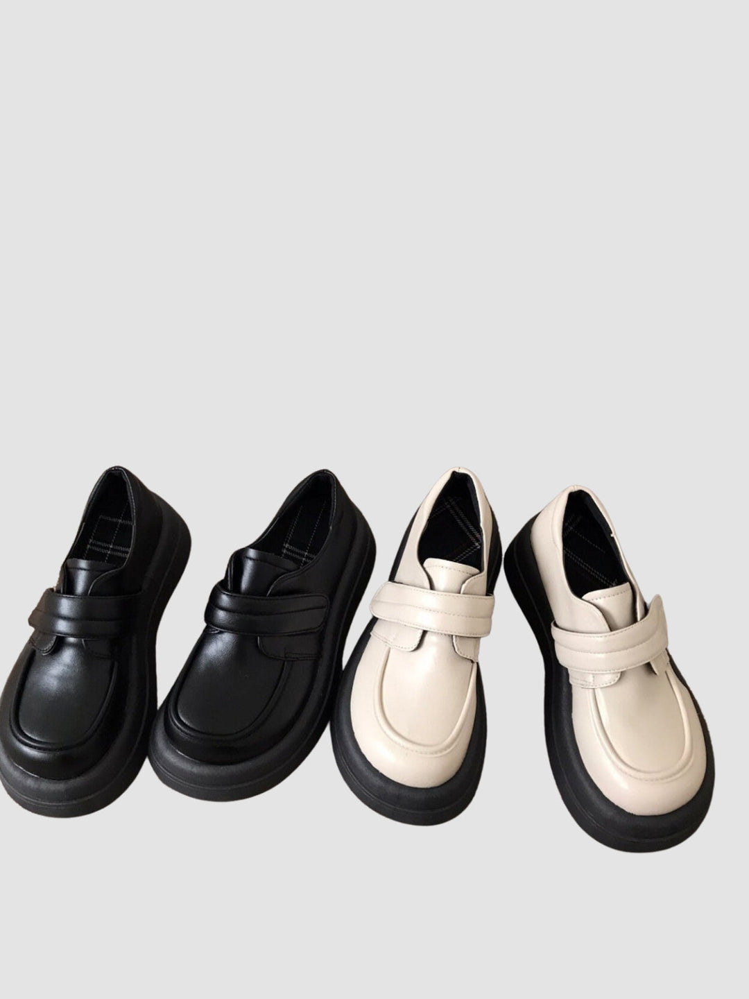 Ayla | Women’s faux leather platform loafers with velcro strap