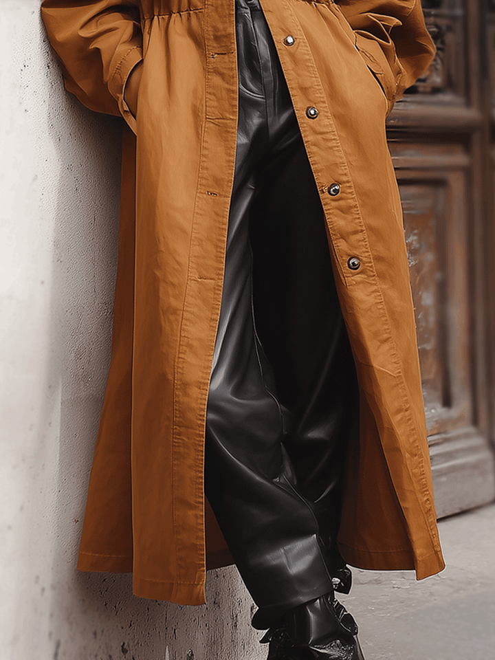 Dea | Women’s long button-up trench coat with retro utility design