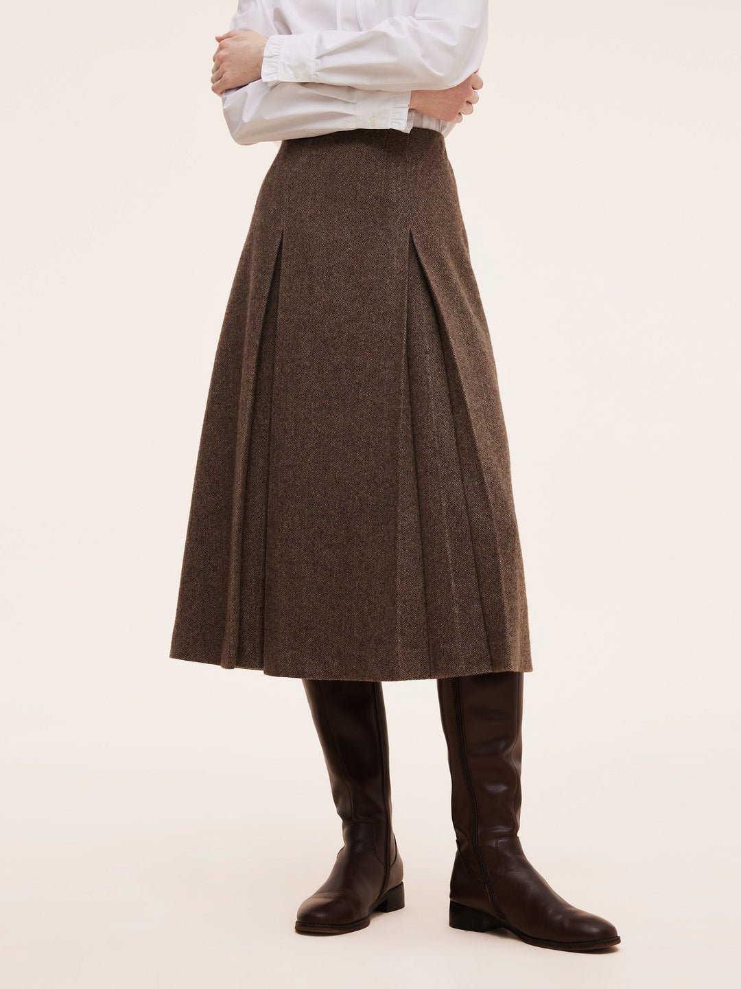 Rowan | Women’s wool A-line pleated midi skirt