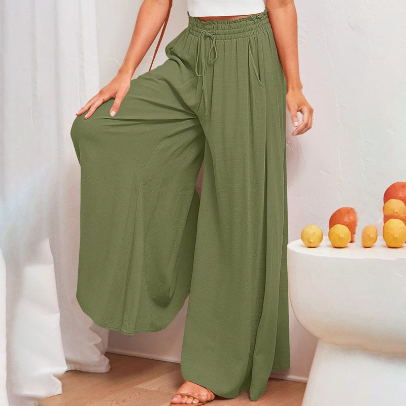 Sofia | High-waist linen wide-leg pants
