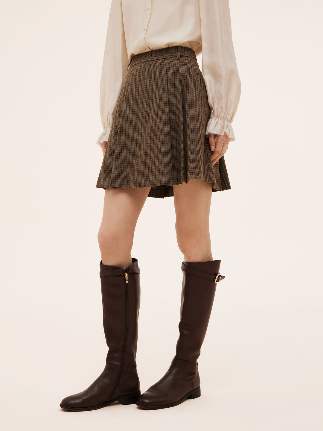 Shiloh | Women's plaid A-line pleated mini skirt