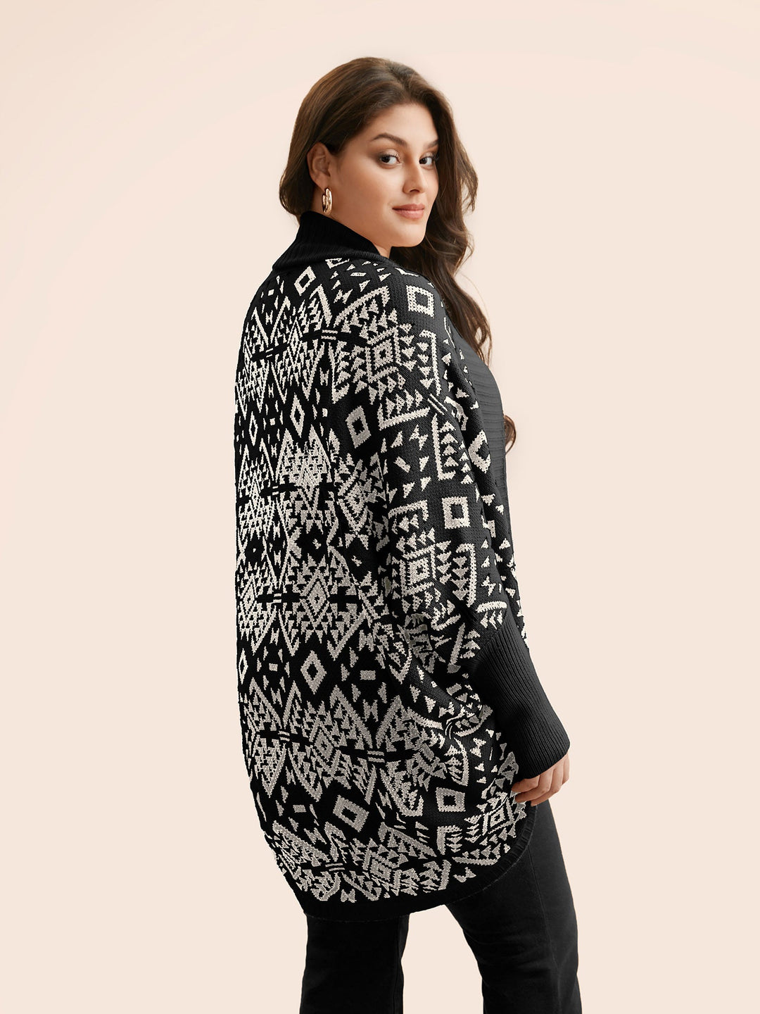 Dimples | Women’s geometric dolman sleeve cardigan