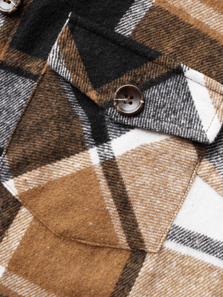 Kaitlyn | Women’s plaid flap detail sleeveless vest with button closure