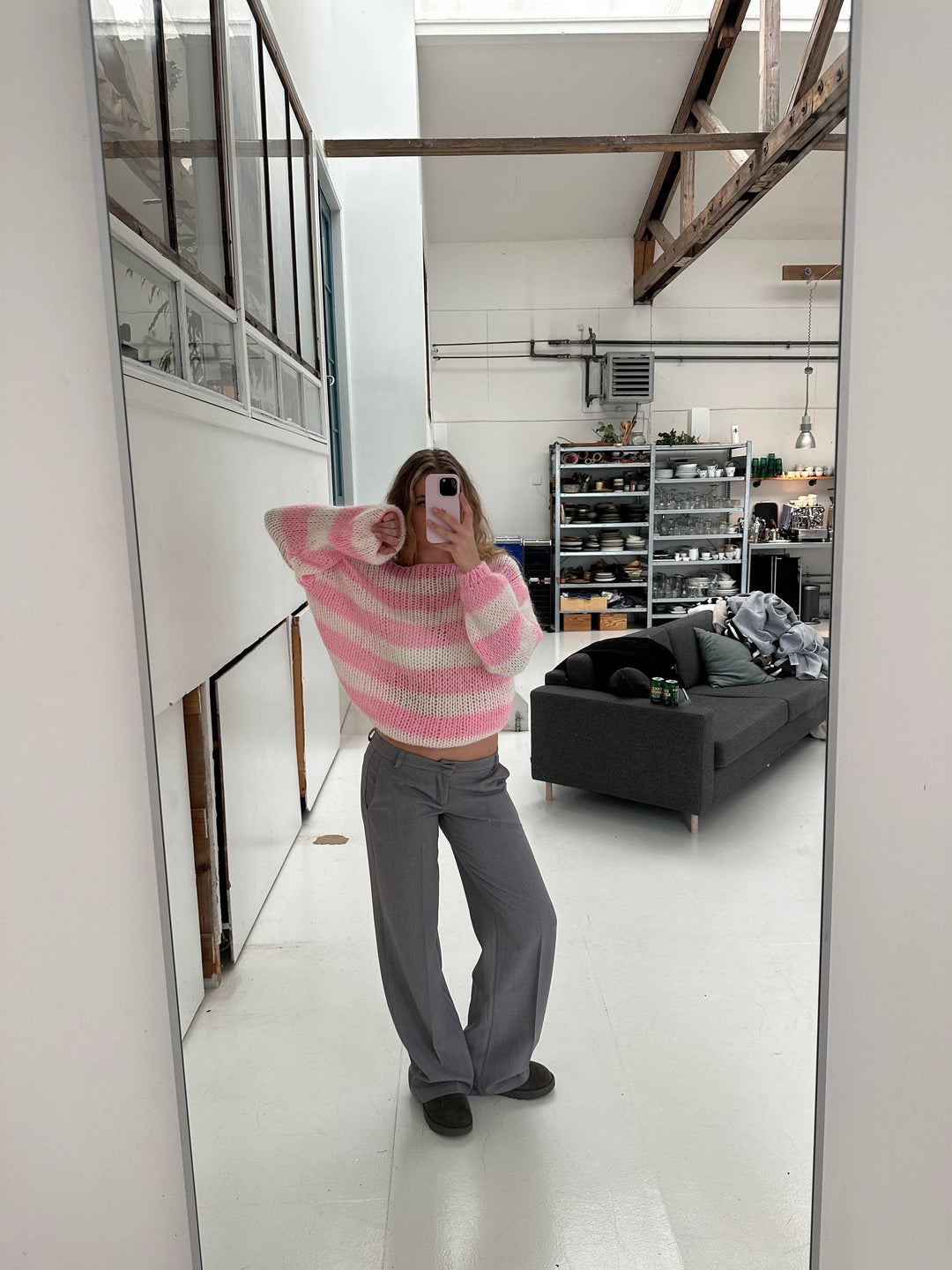 Harper | Women’s oversized knit sweater with round neck and wide sleeves