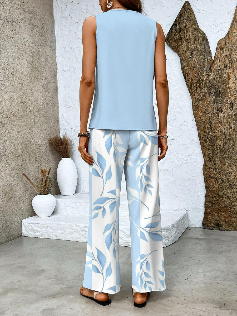 Briar | Women's elegant summer set with flowy top and wide-leg pants outfit