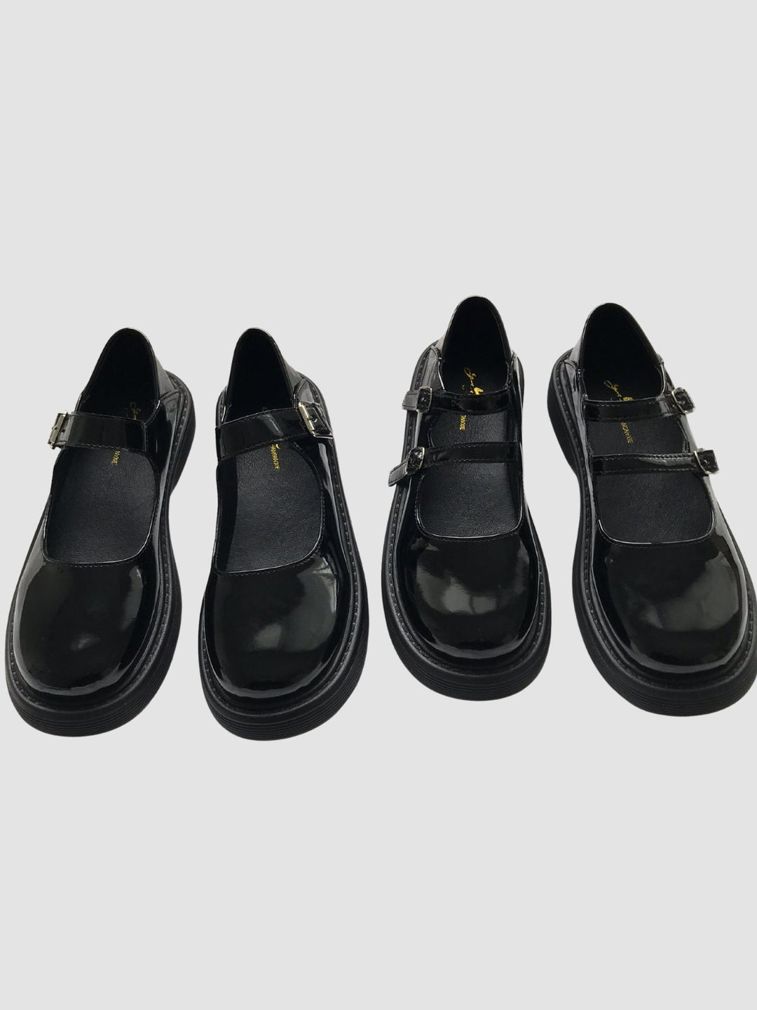 Emery | Women’s patent faux leather shoes with buckle strap