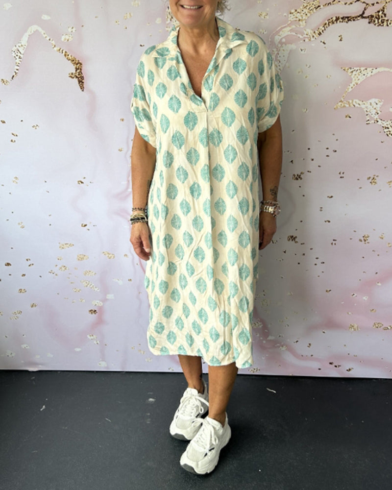 Fem | Women’s breezy spring dress with lapel collar