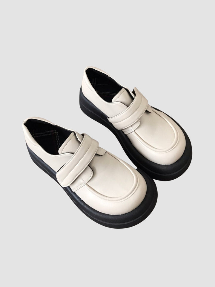 Ayla | Women’s faux leather platform loafers with velcro strap