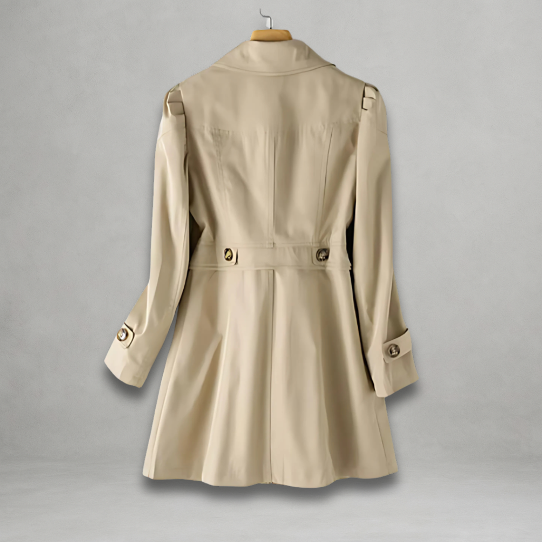Rowena | Women’s cotton-linen trench coat with folded collar