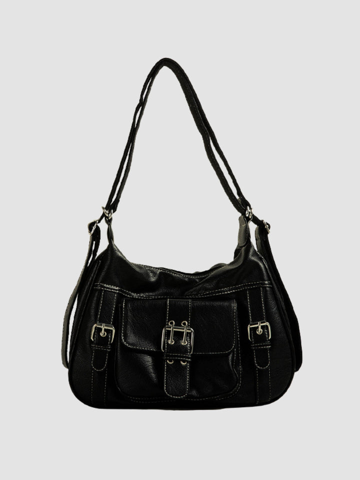 Lilia | Women’s medium shoulder bag with zipper closure and belt detail