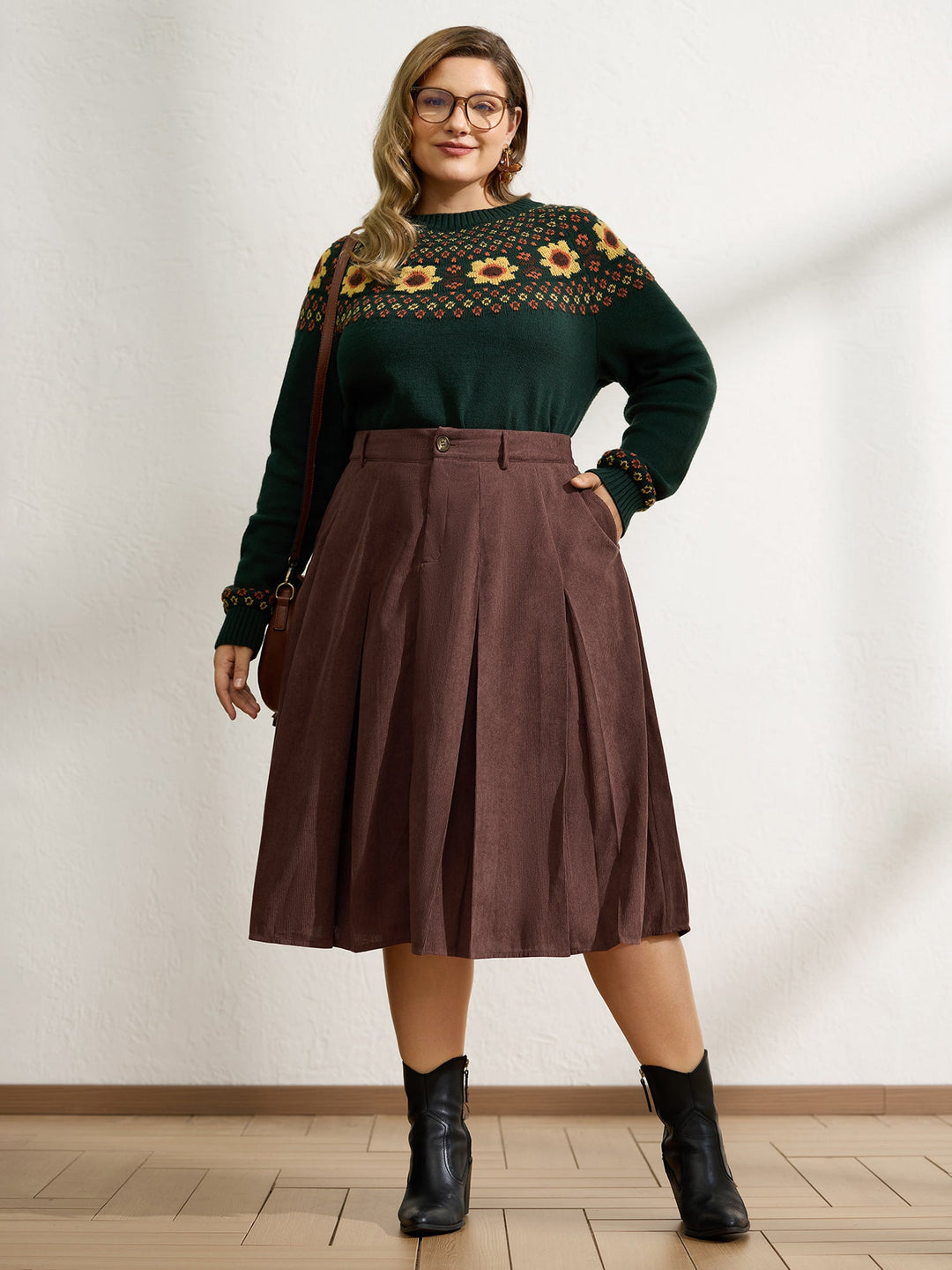 Dona | Women’s pleated waist-defining midi skirt