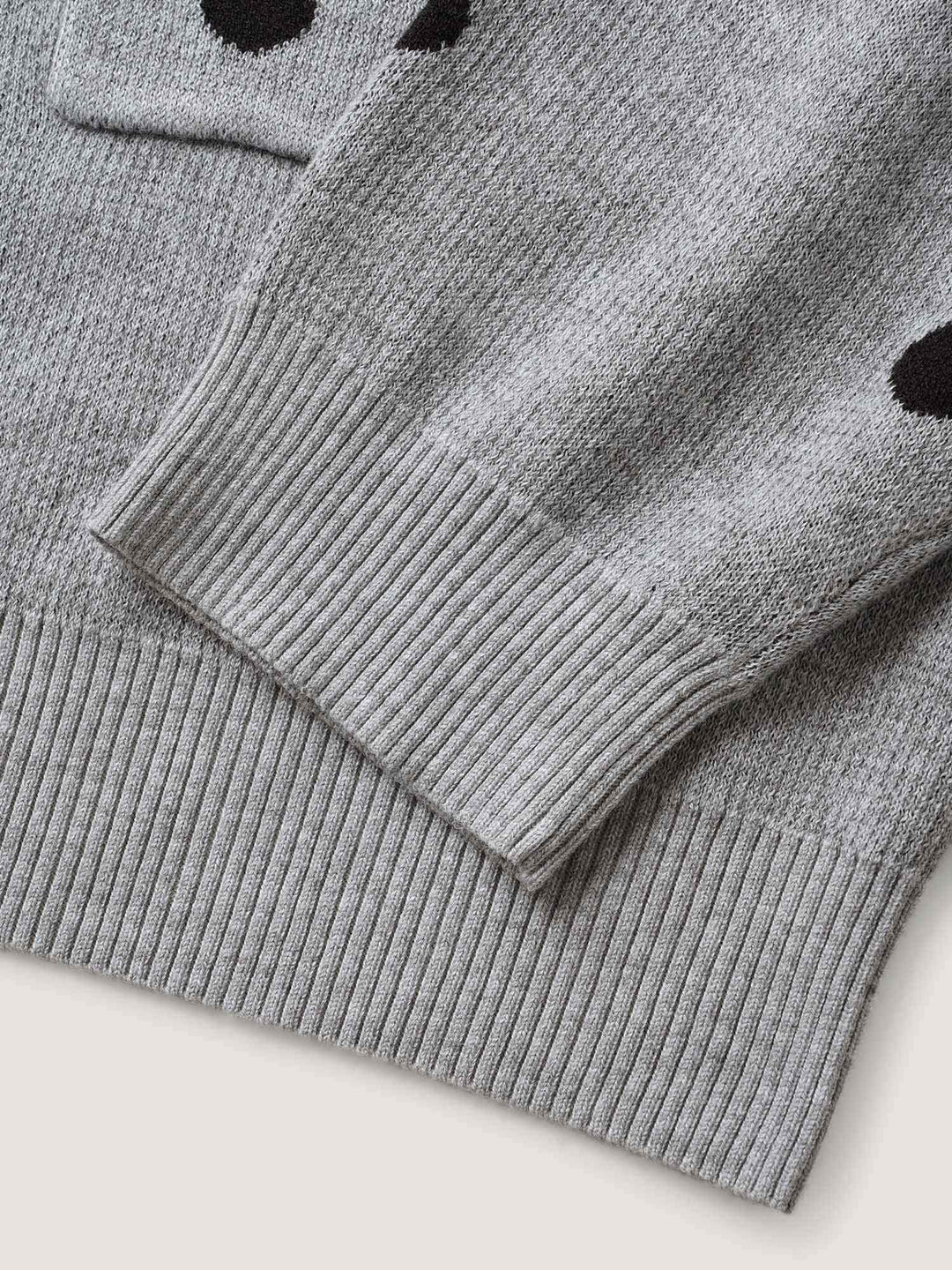 Reese | Women’s polka dot knit cardigan with patch pockets