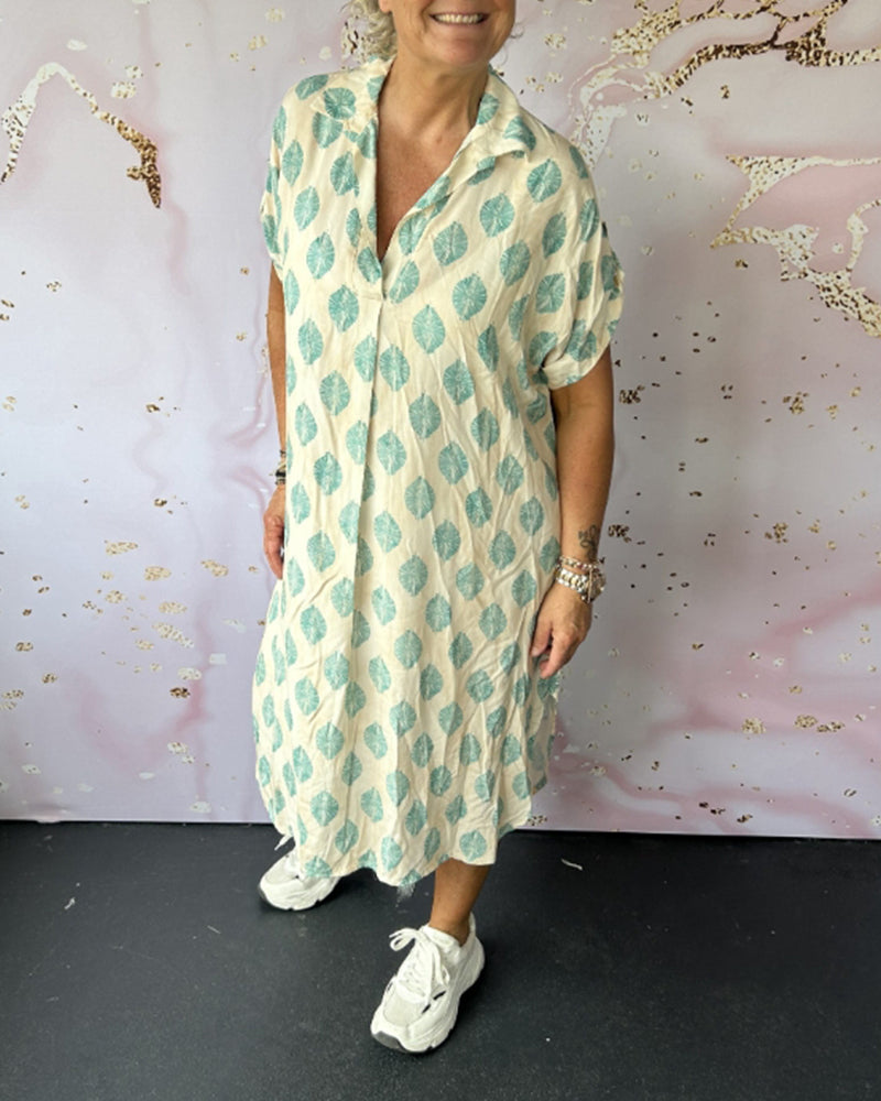 Fem | Women’s breezy spring dress with lapel collar