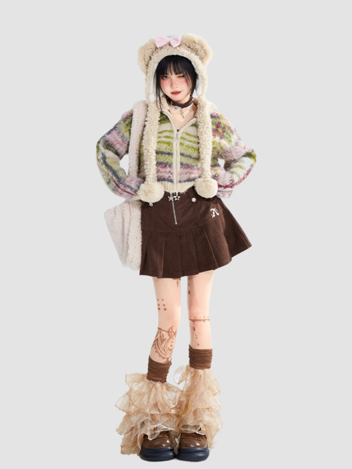 Jade | Women’s plaid zip-up wool blend jacket