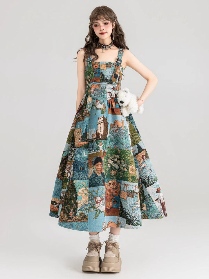 Chelsea | Women’s jacquard midi dress with A-line silhouette and floral pattern