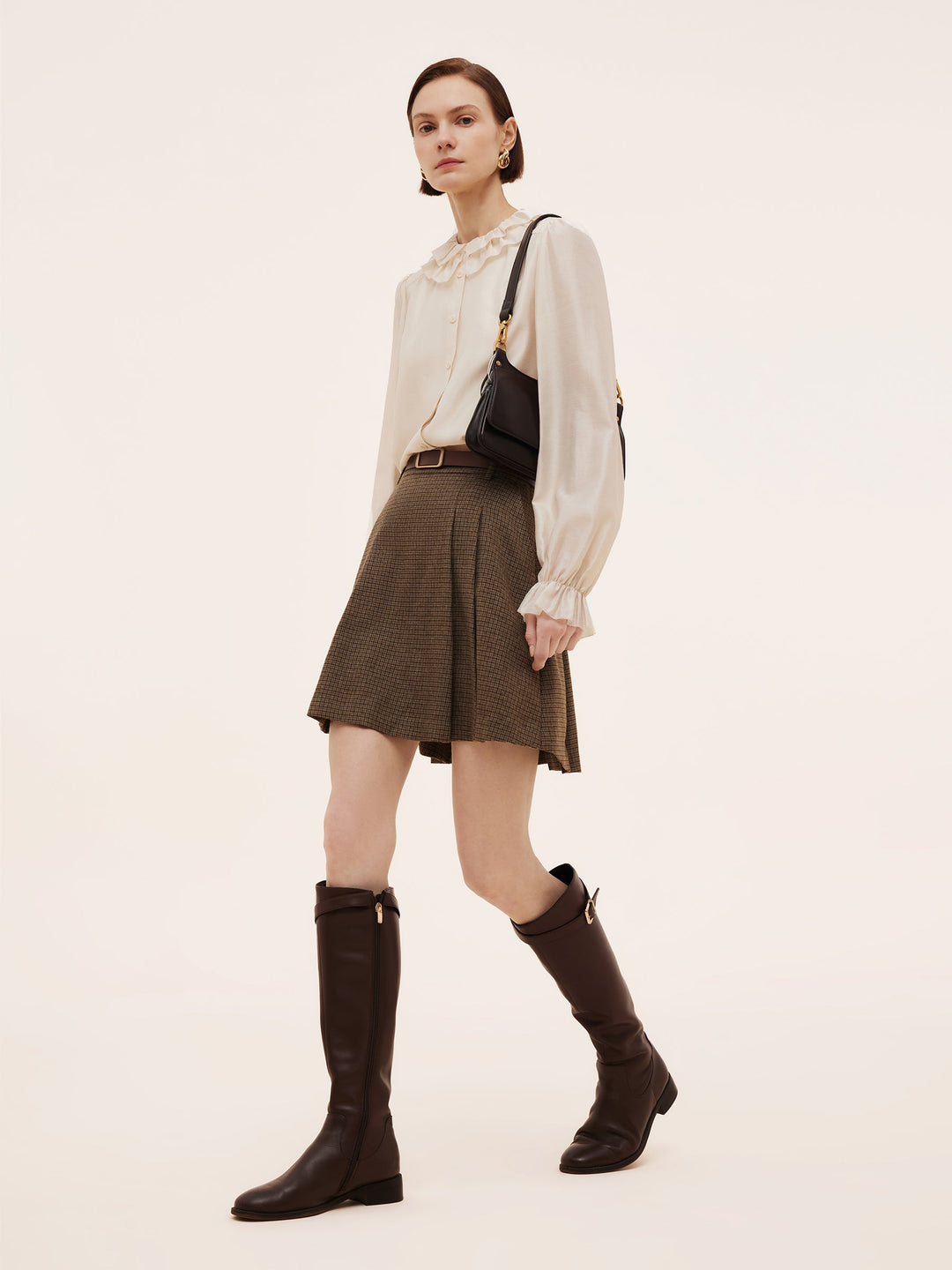 Shiloh | Women's plaid A-line pleated mini skirt