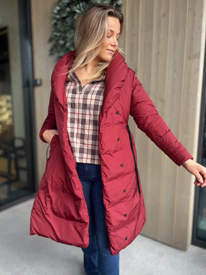 Charisse | Women’s wrap coat with a relaxed silhouette and sculpted shawl collar