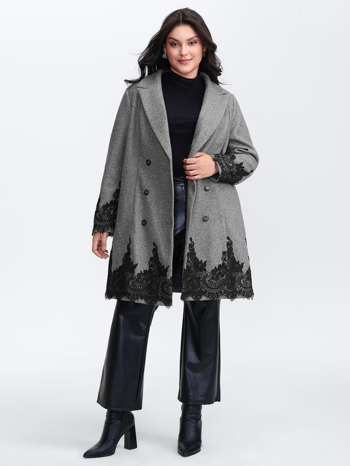 Vienna | Women’s color contrast belted lace coat