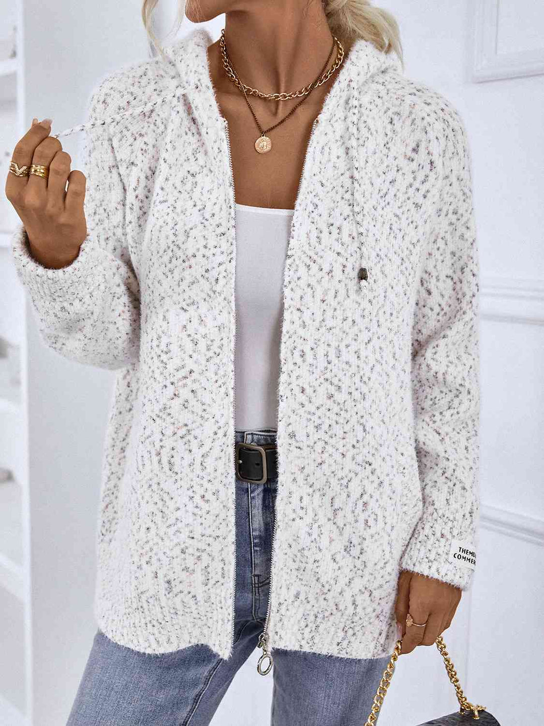 Sadie | Women’s zip-up cardigan with hood and casual cut