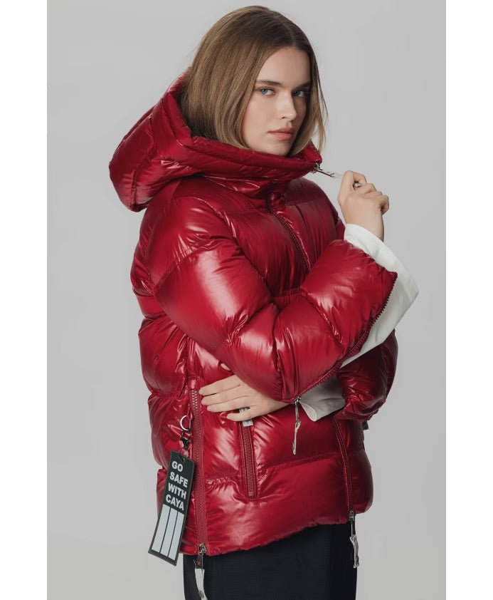 Liam | Women’s glossy down puffer jacket with hood
